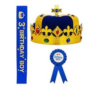 Harilla King Crown fournit Un Chapeau de fête Amusant pour Une fête, Un Concours, Un Bal d'année, Un Retour à la Maison, Halloween, Bleu