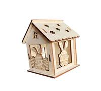 Harilla Kit de bricolage de maisons de printemps en bois, activités artistiques et manuelles de Pâques, créatif, maison de village de Pâques à faire soi-même, Style E