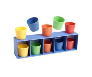 Harilla Kit de jeu de correspondance des couleurs Gobelets colorés éducatifs Défi de groupe familial Entraînement de la mémoire Pensée logique Jeu de