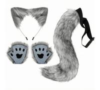 Harilla Kit Déguisement Chat Ludique Mitaines sans Doigts, Ensemble Cosplay Chat, en Peluche synthétique, pr Halloween, Soirées Déguisées, Adultes, Foncé