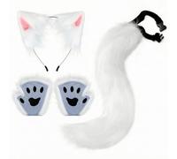 Harilla Kit Déguisement Chat Ludique Mitaines sans Doigts, Ensemble Cosplay Chat, en Peluche synthétique, pr Halloween, Soirées Déguisées, Adultes,