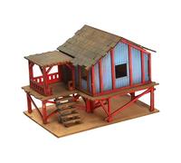 Harilla Kits de maquettes en bois Maison, Maison en bois à monter soi-même, Maison à assembler non peinte à la main, Modèles 1/72, Décor de table de sable à, a