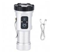 Harilla Lampe LED de Poche Lampe Lampe Portable, Argent, Argent Titane, Trois Sources Lumineuses + Magnétique + Crochet + Clip Arrière