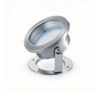 Harilla Lampe Paysagère Sous-marine Étanche avec Support Orientable Projecteur à Corps en Acier Inoxydable 304 Brossé Lentille Claire Base Circulaire Perforée