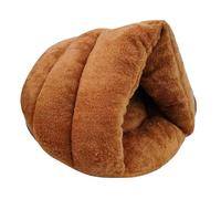 Harilla Lit pour Chats Nid Semi Fermé Maison pour Animaux Coussin Moelleux pour Chien Matelas Forme Rempli Doux Lavable Convient Aux Petits Chiens C, Café 50cmx40cm