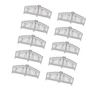 Harilla Lot de 10 portes de jardin réalistes, mini, micro, facile à utiliser, décoration de clôture de cour blanche, Hauteur 3.5 Cm