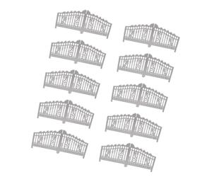 Harilla Lot de 10 portes de jardin réalistes, mini, micro, facile à utiliser, décoration de clôture de cour blanche, Hauteur 3.5 Cm