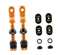 Harilla Lot de 2 valves tubeless pour vélo avec Outil de démontage de l'obus, Haute Performance, 45 mm, compatibles avec la Plupart des Jantes de vélo, Orange