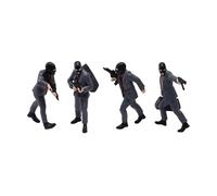 Harilla Lot de 4 figurines miniatures en résine à l'échelle 1/64, accessoires de cinéma à monter soi-même, micro-scènes, modèles de collection pour