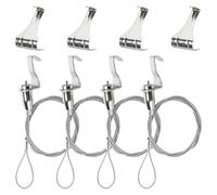 Harilla Lot de 4 systèmes de Suspension pour Rail d'image, Cadre d'affichage, pièces d'art Robustes, Bricolage, Artisanat, Crochets et Fil pour Rail d'image, 0.5 M