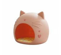 Harilla Maison de Chat Multi Use Seat Lit pour Chat Niche Intérieure Cabane Détente Plastique Rotin Coussin Confortable Étanche Rangements Facilités Adaptée, Rose, Ice Pad