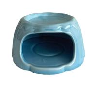 Harilla Maison en céramique pour Hamster, cachette en Forme de Pudding, gamelle pour Petits Animaux, Bleu