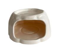 Harilla Maison en céramique pour Hamster, cachette en Forme de Pudding, gamelle pour Petits Animaux, Orange Clair