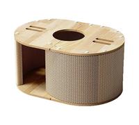 Harilla Maison pour Chat en Carton, décoration Tunnel pour Chat, lit à gratter Multifonctionnel et Robuste, Maison de Jeu pour Appartement de Ferme, dortoir