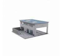 Harilla Maquette de Bâtiment 1 64 Miniature Diorama Modèle d'Architecture Municipale avec Surface Imprimée et Détails Réalistes, Modèle De Scène D Usine 1 64
