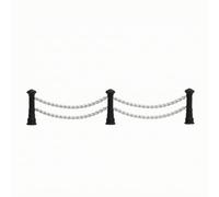 Harilla Mini Barrière Miniature Rail Clôture Garde Corps Chaîne Accessoire de Diorama avec Trois Piliers et Deux Chaînes Drapées Rendu Réaliste en Résine, 1/64 Modèle Fini Peint À La Main