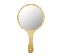 Harilla Miroir à Main Bois avec Manche pour Maquillage Miroir de Beauté Portable Miroir de Coiffeur Finition Raffinée en Bois Naturel Adapté Salle de Bain, Bois