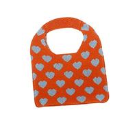 Harilla Mode Crochet Tricot Sac À Main, Grande Capacité Amour Fourre-Tout Creux Accessoires Pochette Bandoulière Polyester pour Les Filles en Plein Air Plage, Orange