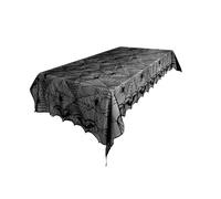 Harilla Nappe rectangulaire en Dentelle Noire pour Halloween, Nappe en Toile d'araignée, décoration d'halloween pour Les Vacances, Table à Manger, fête, Chauves-Souris 122x244cm