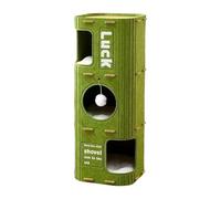 Harilla Niche pour Chat à 3 étages, Tunnel Couvert avec Boule Suspendue pour Chats d'intérieur et d'extérieur, pour Chatons au Repos, Vert