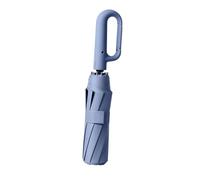 Harilla Parapluie Pliant Automatique, Parapluie à Boucle à Anneau, Parapluie de Voyage Compact Solide à 10 Nervures pour la Pluie pour Le Camping sur la Plage, Bleu 125cmx82cm