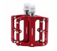 Harilla Pédale de Vélo Plate Robuste pour Bicyclette Pédale Pédale VTT Pédale Construction en Alliage d'Aluminium CNC Forte Résistance Accroche Améliorée, Rouge
