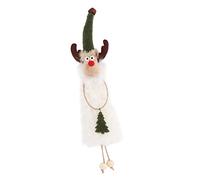 Harilla Pendentif Elk de sapin en tissu, poupée artisanale, ornement, pendentif animaux, décoration à suspendre pour cheminée, maison, fête, porte, Blanche