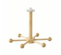 Harilla Perchoir pour Perroquet Station Oiseau Support Suspendu Jouet Rotatif Accessoire de Cage en Bois avec Bras Hexagonaux Favorise Équilibre et Exercice, Couleur Bois Naturel