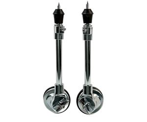 Harilla Pied Batterie avec Roulette pour Grosse Caisse Support Percussion Accessoire Remplacement Double Embout Anti Glissement Corps Cylindrique Poli pour Batteur Salle Concert