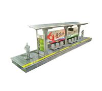 Harilla Plate-Forme de passagers de Gare routière, Ornement d'arrêt d'attente de Bus, scène Miniature à Collectionner pour Enfants, Cadeau d'anniversaire pour