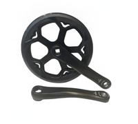 Harilla Plateau de Vélo Pédalier Couronne Chaîne Manivelle Roue Dentée avec Garde-chaîne Double Alliage d'Aluminium et Acier Emmanchement Carré Entretien