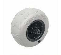 Harilla Pneumatique Chariot Plage Roue Gonflable PVC Entrée d'air Motif Structure Solidité Convient pour Transport Déplacements, 9 Pouces Argent Brillant - Moyeu Asymétrique 12,5 Mm Alésage