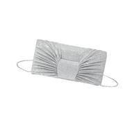 Harilla Pochette à Paillettes plissée avec nœud, Sac à bandoulière pour dîner, soirée à thème, Argent