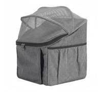 Harilla Porte Animaux Vélo Avant Panier pour Chien Chat Sac de Guidon Support Vélo Sacoche Panier Clip de Libération Rapide Maille Aérée Poche Frontale, Gris