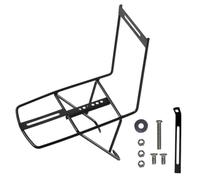 Harilla Porte-Bagages Avant Vélo Porte-Bagages Support Panier Plateau Utilitaire Cadre Rigide Acier Massif Supérieure pour Sangles Fiable Adapté aux Trajets, Modèle Solide + Vis