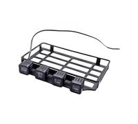 Harilla Porte-bagages de toit RC en métal avec lumière, robuste, remplacement, porte-bagages, pièces de chenille RC pour voiture sur MN 82 1/12 RC, Lumière Carrée