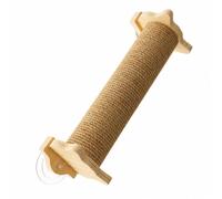 Harilla Poteau à Griffer Cylindrique Corde Texturée Gain Place Griffoir Vertical en Bois Ventse Naturel pr Fenêtre