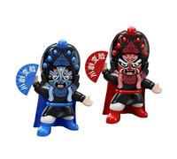 Harilla Poupée à Changement de Visage, 2 Pièces, Petites Figurines, Artisanat Traditionnel Portable, pour Anniversaire, Festival de Printemps pour Enfants, rouge Bleu