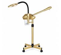 Harilla pour Visage Steamer Nébuliseur Pulvérisateur Fonction Double Vapeur et Loupe Buse Orientée Lumière Continue Bras Flexible Base Quatre Pieds Convient aux Soins Du Visage Praticiens Itinérants
