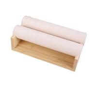 Harilla Présentoir à Bijoux à Double Barre en Flanelle, Ornement pour Bijouterie, Rangement de Bracelets et de Colliers, Blanc Beige