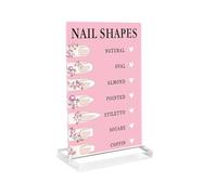 Harilla Présentoir Acrylique pour Nail Art, Guide des Formes d'Ongles et Panneau d'Affichage, Support Professionnel pour Salon de Manucure et École d'Esthétique, Léger et Portable, 10x15cm, Rose