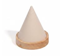Harilla Présentoir Bijoux Cône Porte-bracelet Bois Flanelle Socle Stable Rangement Vertical Structure Délicate Adapté à la, Blanc Cassé, Présentoir De Bracelet Conique