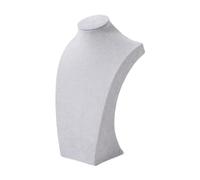 Harilla Présentoir de colliers, support de Mannequin, présentoir de bijoux en velours, buste, pendentif, organisateur de chaîne pour spectacles, accessoires, Gris 30 cm de hauteur