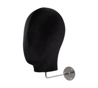 Harilla Présentoir mural suspendu pour perruques, tête de mannequin, présentoir multifonctionnel pour chapeaux, porte-chapeaux, porte-casques et postiches, Noir