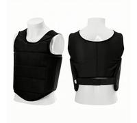 Harilla Protecteur de Poitrine de Karaté Gilet Torse Coque Rembourrée Plastron Respirant Coupe sans Manches Aisance Complète Torse Enveloppé Rebord Inférieur , Noir , M