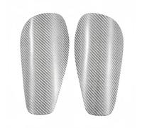 Harilla Protège Tibia Football Carbone Protège Tibia Plaque Carbone Ergonomique Courbure Naturelle Ajustement Serré Rembourrage EVA Suitable pour Intensives Match Ligue Entraînement, Argent, M