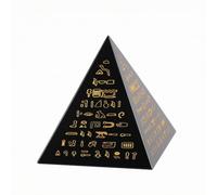 Harilla Pyramide Cristal Sculpture Décor de, 8cm, Pyramide en Obsidienne Noire avec Inscriptions Égyptiennes Anciennes