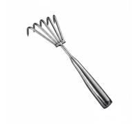 Harilla Râteau Acier Inoxydable Outil de Chasse aux Bivalves Griffe Effilée Manche Antirouille Forme Ergonomique Sol Compatible , Râteau Standard À Cinq Dents en Acier Inoxydable