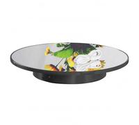 Harilla Rotating Display Stand Plateau Rotatif Électrique Table Présentoir Surface Lisse Fonction USB Base Cylindrique Plastique Utilisation pour Photographie, Noir Miroir, 2668-25cm