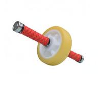 Harilla Roue Abdominale Rouleau Abdos Roue de Musculation Appareil de Core avec Roue Élastique Large Moyeu Blanc Poignées Métal Surface Texturée en PU Adaptée, Diamètre 15cm